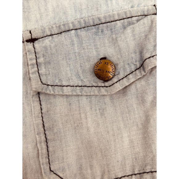 Current/Elliott The Perfect Shirt Sunfaded Chambray Button Down Shrunken Fit - Picture 5 of 9